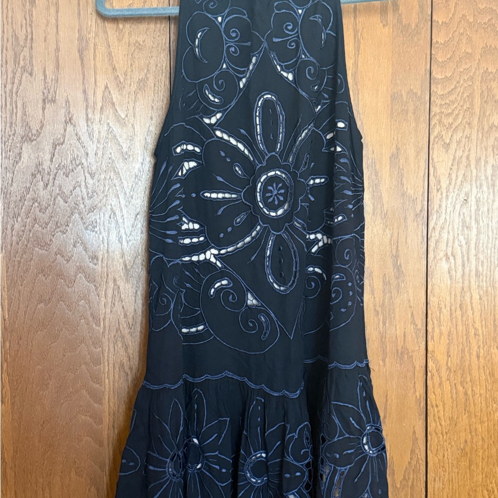 Free People Black and Blue Mini Dress